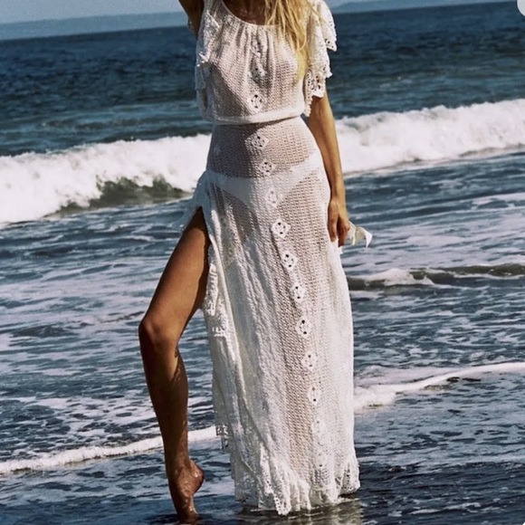 Jens pirate booty white knit kaftan size m/l - Picture 2 of 5